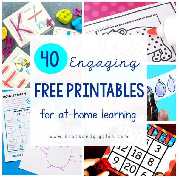 40 ENGAGING Free Kindergarten Worksheets for Home Learning