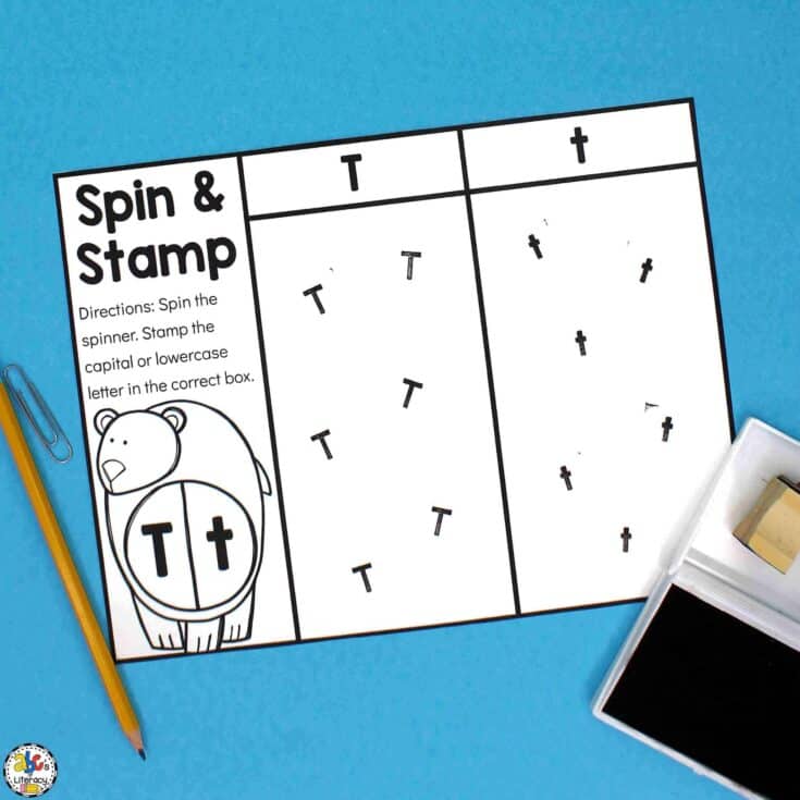 Image for Polar Bear Spin & Stamp Letters Activity: Letter Recognition Activity