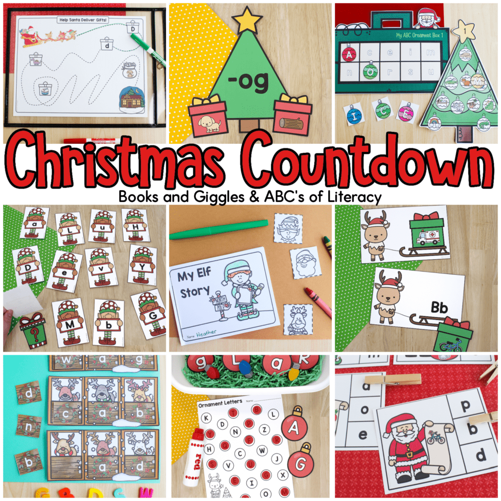 Christmas Countdown collage of activities