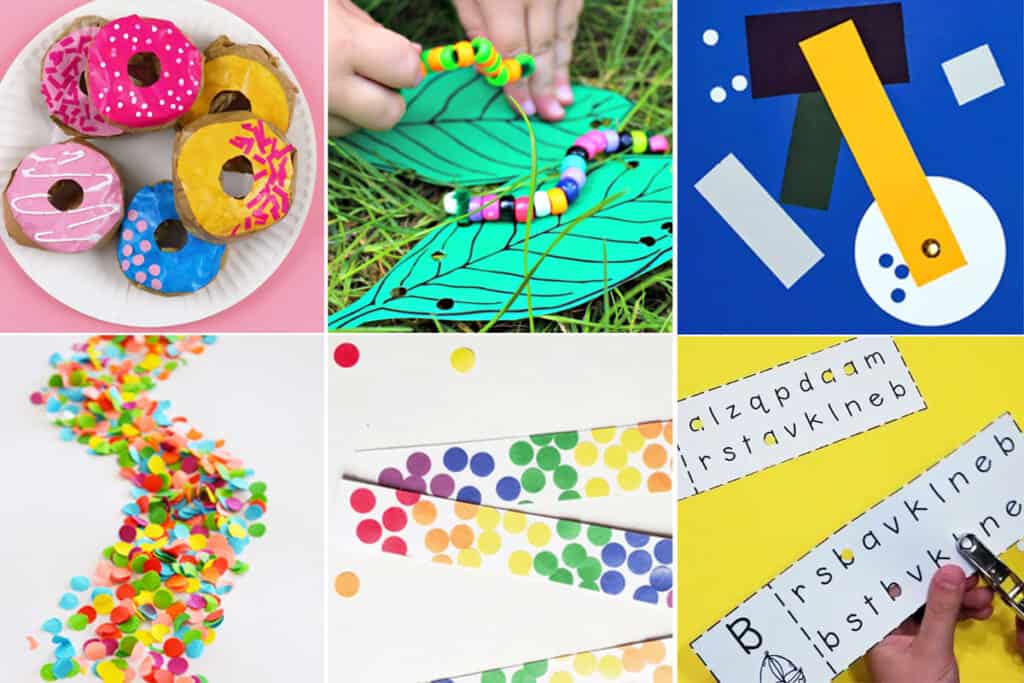 collage of hole punching activities