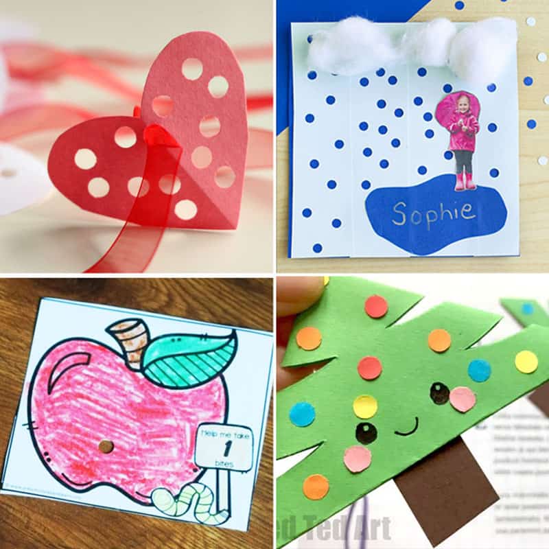 collage of seasonal hole punching activities
