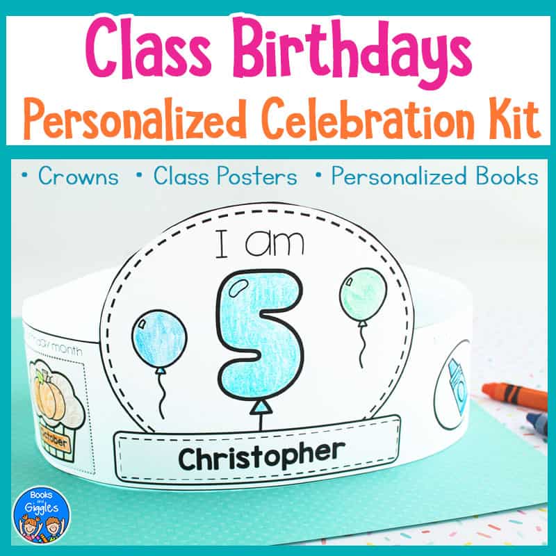 printed paper birthday crown that reads I am 5 and the name Christopher