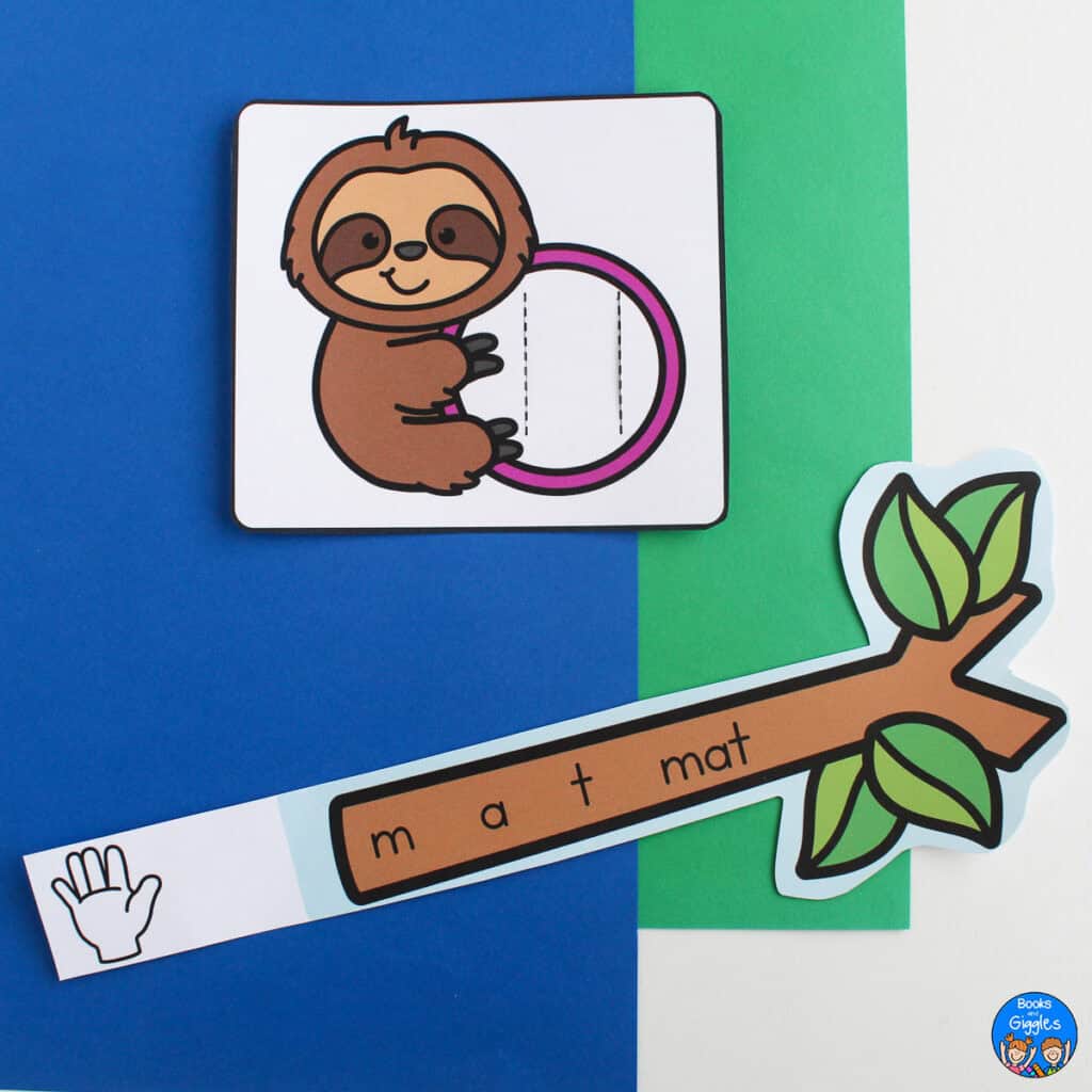 2 pieces of the sloth slider shown separately